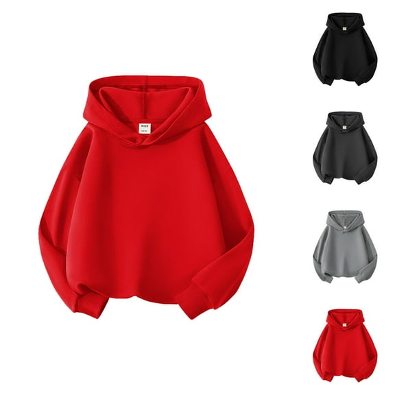 Solid Color Boys Sweatshirts Toddler Kids Baby Boys Girls Basic Hooded Pullover Sweatshirt Children's Solid Hoodie Coat Tops Boys Sweatshirt