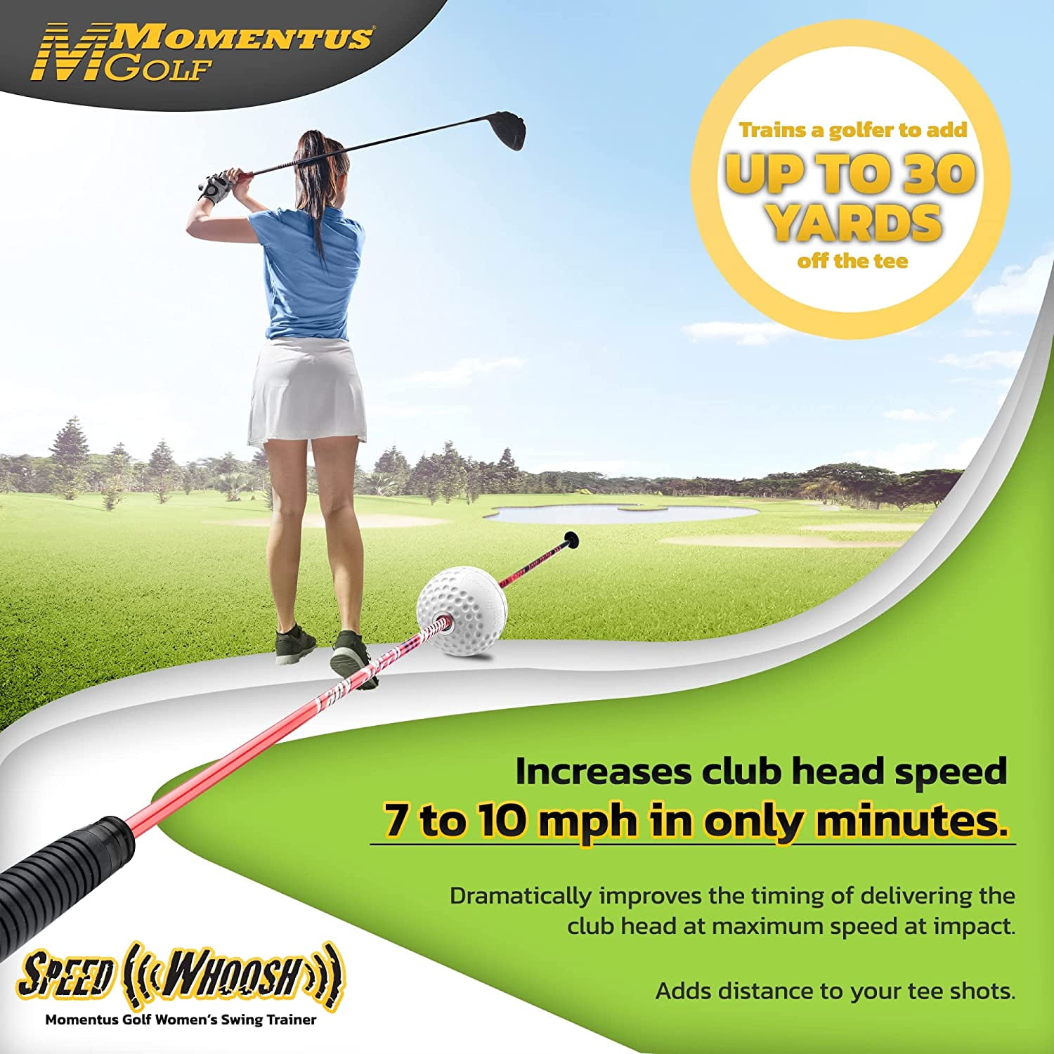 Momentus Golf WHOOSHLR Ladies Speed Whoosh-RH Training Grip
