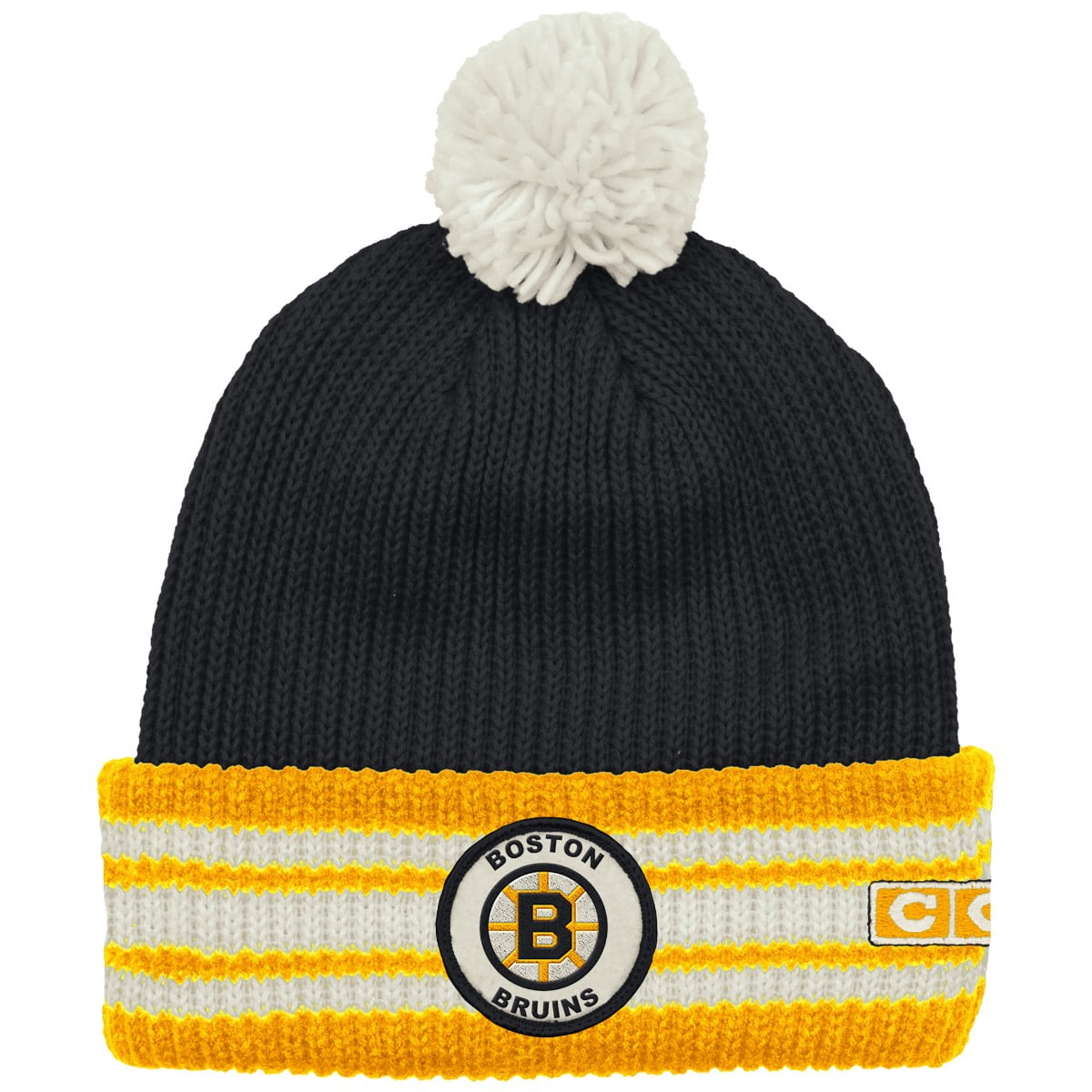 Boston Bruins CCM NHL "Watch" Cuffed Knit Hat with Pom by Reebok