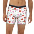 thumbnail image 2 of Men'S Boxer Briefs, Cute Love Berry Red Pink Soft And Breathable Mens Underwear Boxer Briefs With Widen Waist, 2 of 2