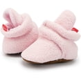 thumbnail image 4 of Newborn Baby Boy Girl Soft Fleece Booties Stay On Infant Slippers Socks Shoe Non Skid Gripper Toddler First Walkers Winter Ankle Crib Shoes, 4 of 6