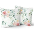 thumbnail image 2 of Spring Sage Green Leaf Pillow Covers 16x16 Set of 2, Eucalyptus Floral Watercolor Pillow Cases, Gray Seafoam Leaves Flowers Modern Throw Pillows Cover Decor Gifts for Bed Couch Sofa Living Room, 2 of 6