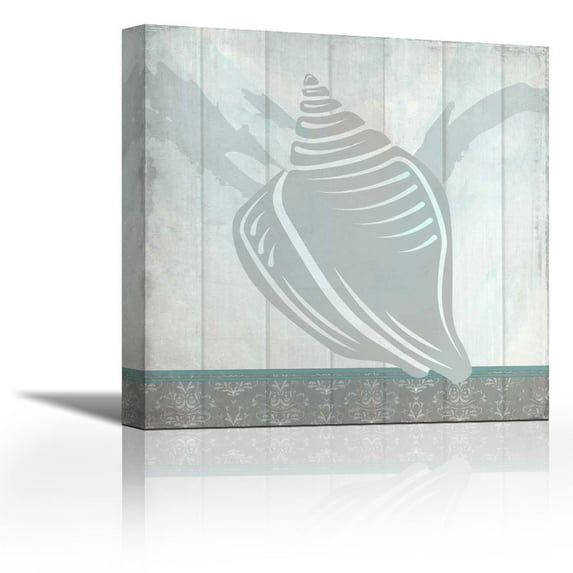 Sea Shell B - Contemporary Fine Art Giclee on Canvas Gallery Wrap - wall décor - Art painting - 24 x 24 Inch - Ready to Hang
