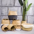 thumbnail image 1 of Maceta de estilo nórdico, cesta de paja tejida, suministros para el hogar, cesta de almacenamiento de paja, cesta de flores de paja plegable, 1 of 5