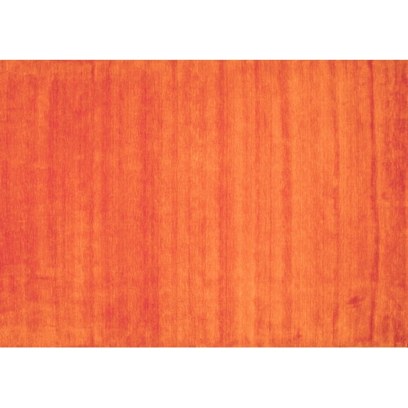 Ahgly Company Indoor Rectangle Abstract Orange Contemporary Area Rugs, 3' x 5'