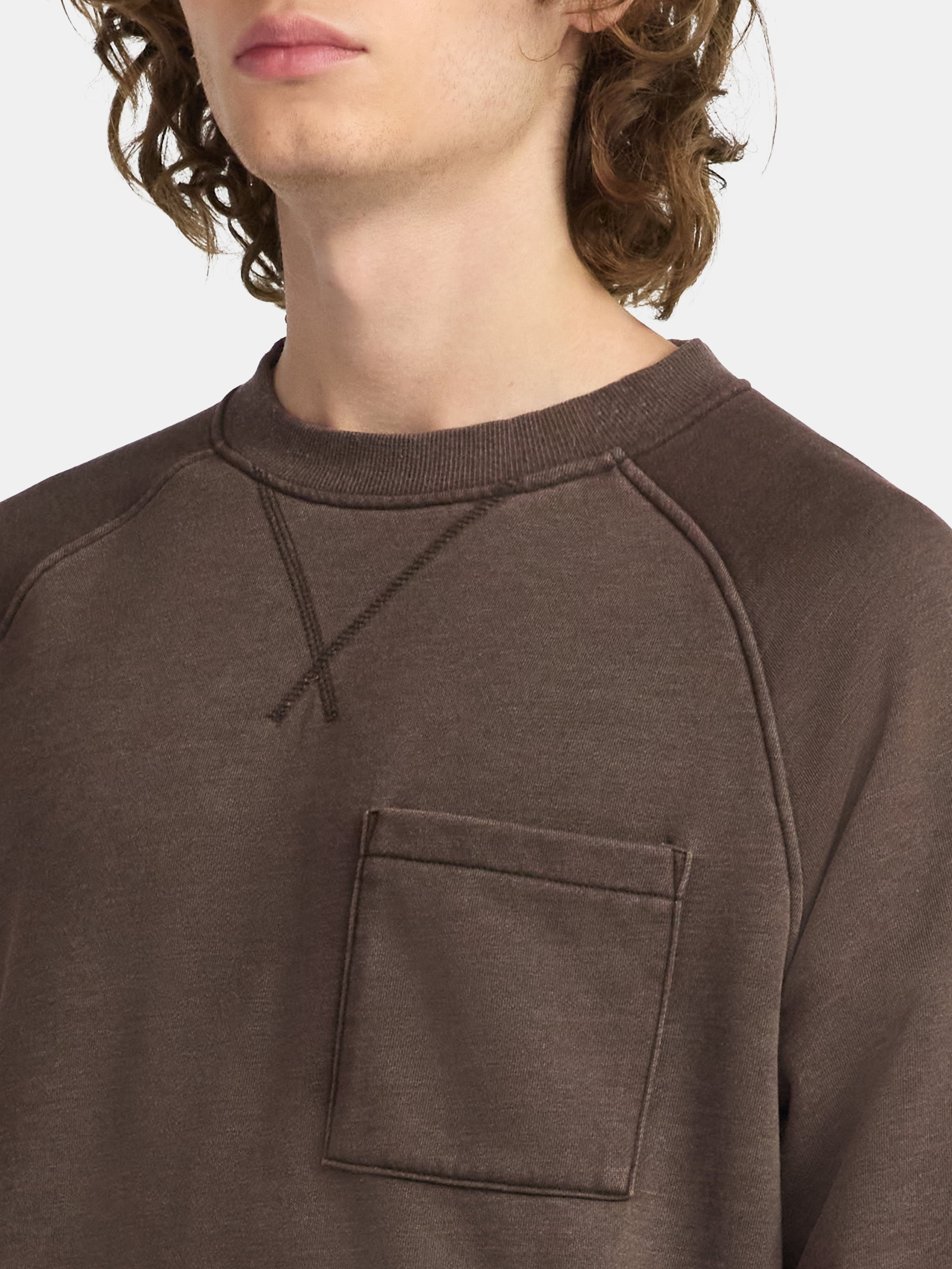 No Boundaries Crewneck Sweatshirt with Long Sleeves, Men's & Big Men's