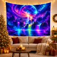 thumbnail image 3 of Rainbow Galaxy Above Waterfalls and Mountains, Mystical Fantasy Style for Space Lovers, Galaxy Wall Art, Housewarming Gift, Tapestry Wall Hanging for Bedroom and Dorm, 3 of 7
