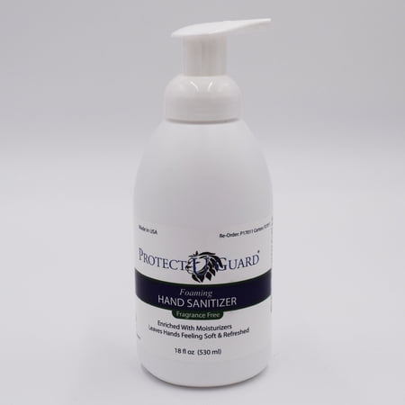 Protect U Guard Foaming Alcohol Hand Sanitizer  Fragrance-Free  18 Ounce  Carton of 12 Bottles