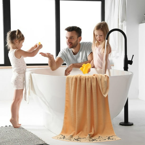 Toalla de baño de algodón grueso para adultos, toallas grandes absorbentes suaves de 140x70 cm para hombres y mujeres, paquete de 2 toallitas de secado rápido de gran tamaño para el hogar, el