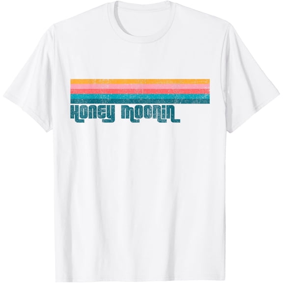 T-SHIRT Vintage Honey Moonin Beach Honeymoon Matching Couples Gift T-SHIRT mens t shirt,white,women,funny,misfits,men,journey