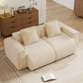 thumbnail image 2 of Anpport 78" Modular Sectional Cloud Loveseat Sofa, 2‑Seater Premium Velvet Upholstered Couch with Pillows, No Assembly, for Living Room, Bedroom & Small Apartment, Light Camel, 2 of 4