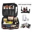 thumbnail image 2 of FORMRS Travel Makeup Bag Large Capacity Train Case Cosmetic Organizer with Adjustable Dividers, Baseball Pattern, 2 of 8