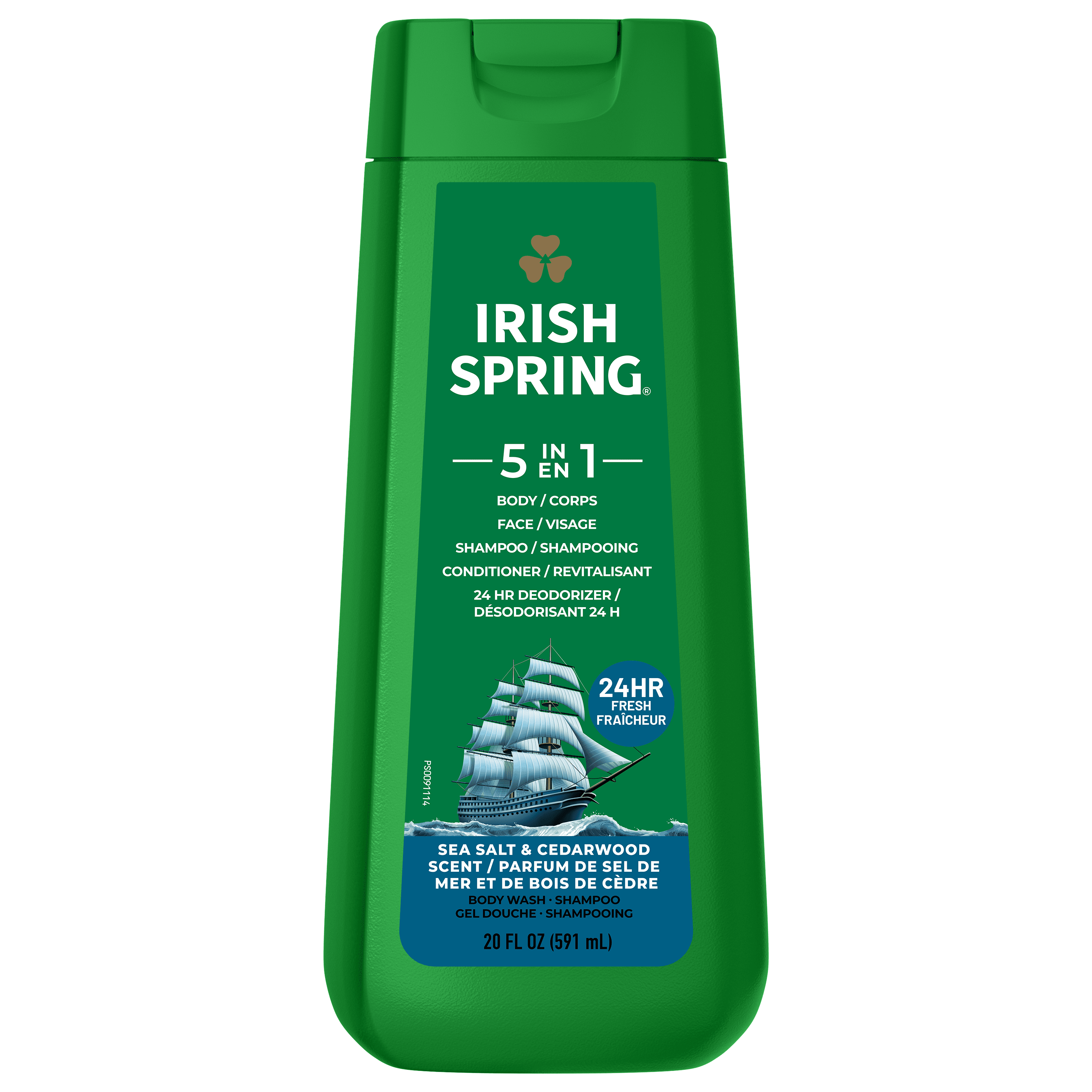 Irish Spring 5 in 1 Moisturizing Body Wash, Sea Salt & Cedarwood Scent ...