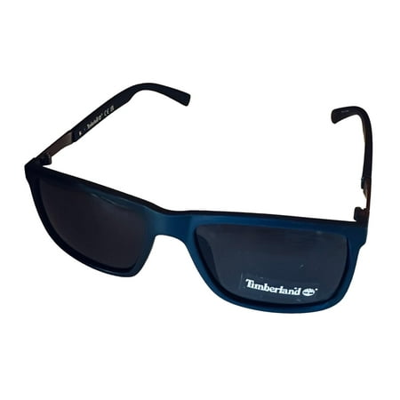 Timberland Sunglass Mens Matte Blue Rectangle Plastic, Smoke Lens TB7268. 91A