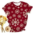 thumbnail image 2 of DeHolifer Christmas Shirts for Women Xmas Printed Tree Shirt Top Short Sleeve Crew Neck Casual Plus Size T Shirt Red 3XL, 2 of 4