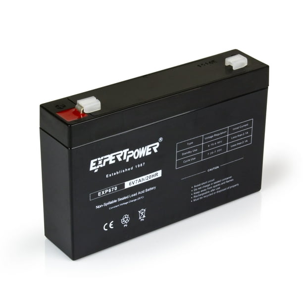 ExpertPower® 6Volt 7AH Sealed Lead Acid (SLA) Battery with F1 Terminal ...