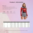 thumbnail image 7 of Zaldita Womens Big Girls Race Car Driver Bodysuit Colorblock Printed Shiny Long Sleeves Leotard Jumpsuit Red 3XL, 7 of 7