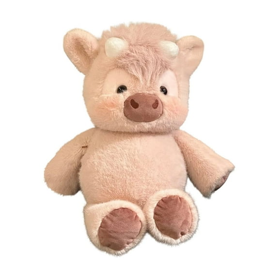 17.7in Cute Little Cow Plush Pillow Kawaii Little Cow Stuffed Animal Soft Stuffed Little Cow Toy Birthday Gifts Party Decoration for Kids (Pink)