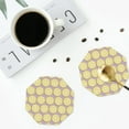 thumbnail image 4 of Vsdgher Yellow Lemon Slices Print Leather Coasters for Drinks, Durable Drink Coasters 4 Set for Tabletop Protection, Luxurious Home Décor and Housewarming Gift-Octagon, 4 of 6