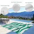 thumbnail image 3 of Green White Moire Outdoor Rug for Patio/Deck/Porch, Non-Slip Large Area Rug 4 x 6 Ft, Modern Abstract Art Indoor Outdoor Rugs Washable Area Rugs, Reversible Camping Rug Carpet Runner, 3 of 8