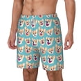 thumbnail image 2 of Balery Cute Corgi Head Mens Swim Trunks Swim Shorts for Men Quick Dry Inseam Beach Shorts with Compression Liner Pocket-XX-Large, 2 of 9