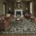 thumbnail image 6 of BERTHMEER 9'x12' Area Rugs for Living Room Rugs for Bedroom Office Rugs Vintage Blackish Green Floral Large Carpets Washable Farmhouse Dining Room Oriental Flower Non Slip , Multicolor, 6 of 8