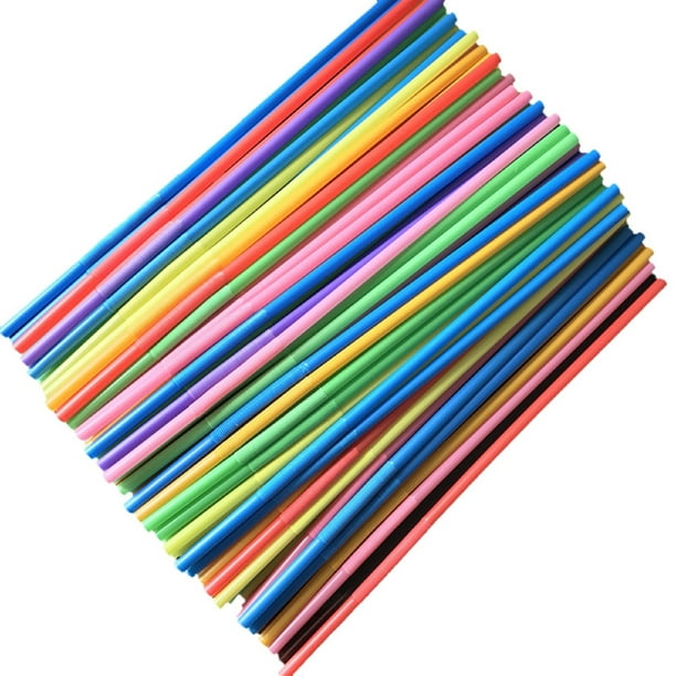Pailles en plastique jetables de couleur Pailles de bricolage