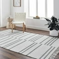 thumbnail image 6 of Hauteloom Aras Recycled Material Living Room, Bedroom Area Rug - Traditional, Transitional - Off White, Dark Gray, Pewter - 18" Sample, 6 of 6