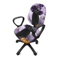 thumbnail image 5 of CHAQLIN Rotating Chair Protectors Black Cat Halloween Print with Cozy Breathable Office Chair Cover for Gaming Chairs, 2 Piece Sets Rotating Chair Slipcover, 5 of 8