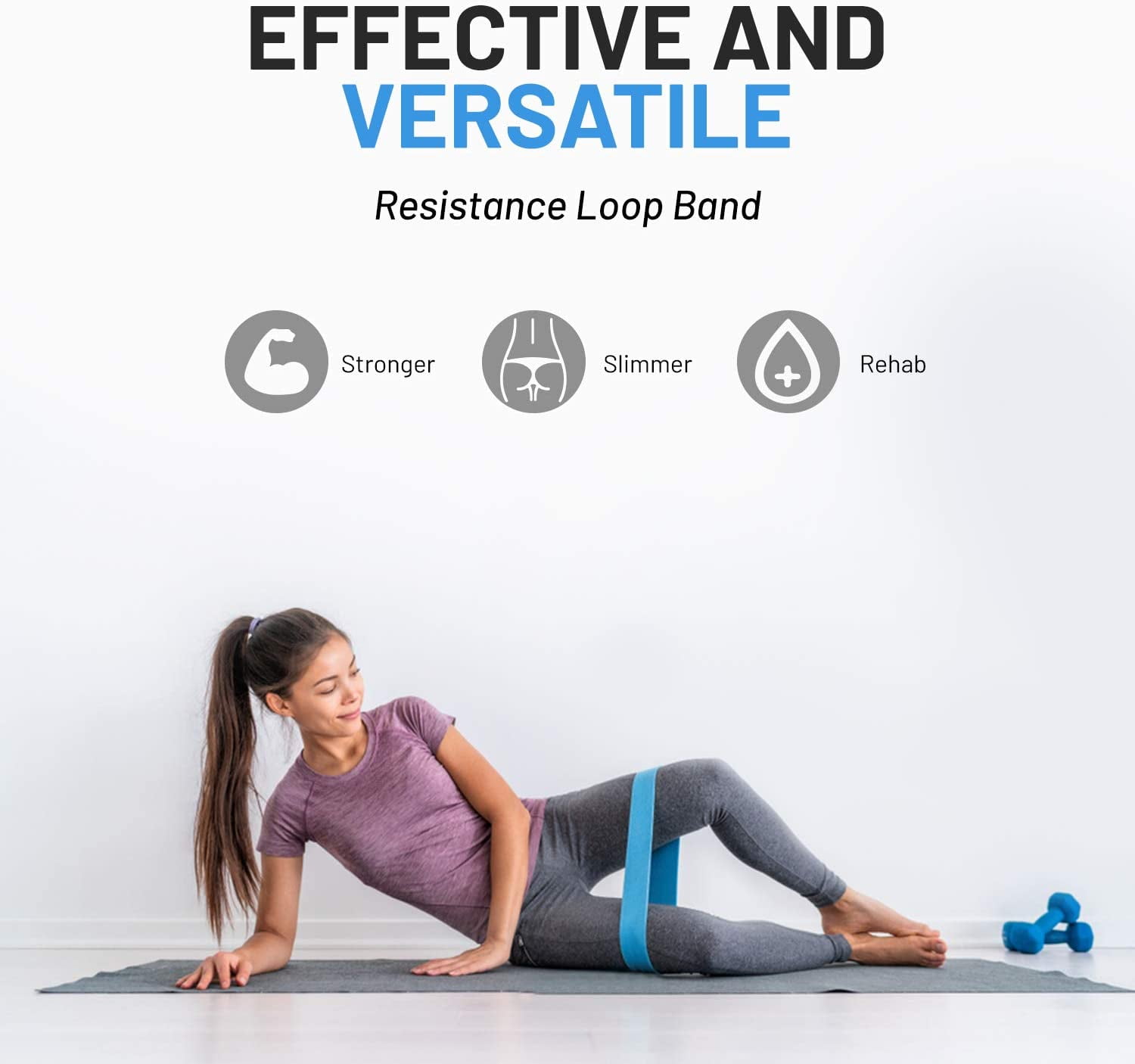5pc Set Skin-Friendly Resistance Fitness Exercise Loop Kemket Resistance Bands 