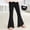 Black, variant on High Waisted Girls Flare Pants Pleated Bootcut Yoga Pants for Kids Stretchy School Uniform Pants Yellow,Size 0-1 T