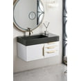 thumbnail image 7 of James Martin Furniture 389-V36-LTO-G-DGG 36 in. Mercer Island Latte Oak & Radiant Gold Single Bathroom Vanity with Glossy Dark Gray Solid Surface Top, 7 of 7