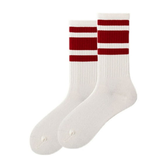 New Women Men Striped Socks Soft Breathable Crew Socks Casual Slouch Athletic Matching Socks