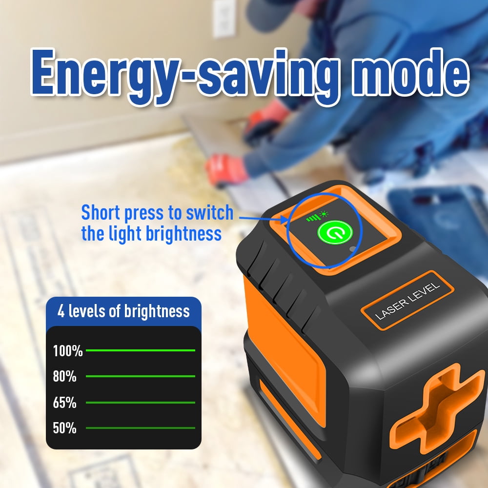 BOAYAL Laser Level 100ft/30m, Green Cross Line,  Self-Leveling, with 2 AA Battery Magnetic Bracket IP54 for Picture Hanging Tile Home DIY Construction