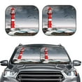 thumbnail image 2 of Disketp 2 Piece 3d Lighthouse In The Surf Pattern Windshield Sunshades,Folding Windshield Sun Shade For Car Suv Trucks Sedan,Blocks Uv Rays Sun Visor Protector-Small, 2 of 7