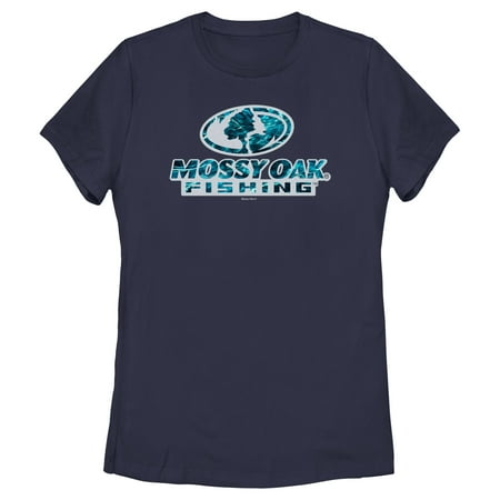 Women s Mossy Oak Blue Water Bold Logo Graphic Tee Navy Blue 2X Large