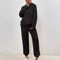 thumbnail image 2 of Joau Women's Fuzzy Fleece Pajamas Sets Loungewear Long Sleeve Pocket Pullover Hoodies and Jogger Pants Set 2 Piece Winter Soft Warm Sleepwear, 2 of 6