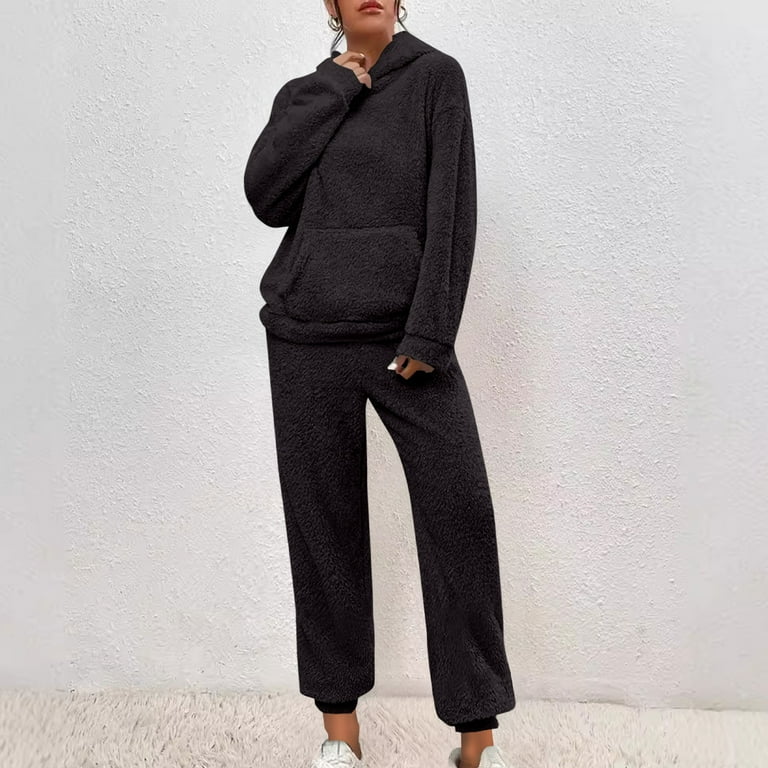 VBTAPA Fleece Pajama Set for Women Fuzzy Lounge Sets Winter