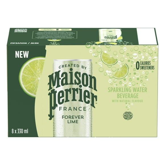 Maison Perrier Forever Lime, Sparkling Water Beverage, Natural Lime Flavour, No Calories, No Sweeteners, No Sodium, Sourced & Bottled In France 2.64, 2.64LTR