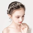 thumbnail image 3 of Diadema de princesa TUNC con flores blancas y vestido de perla para niñas y mujeres, 3 of 5