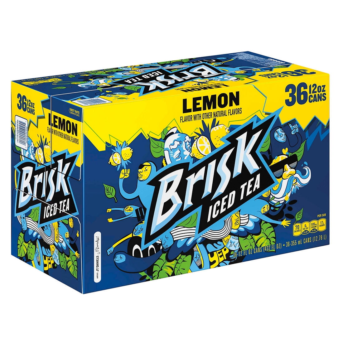 Brisk Lemon Iced Tea, Bold Lemon, 12 fl oz, 12 Pack Cans