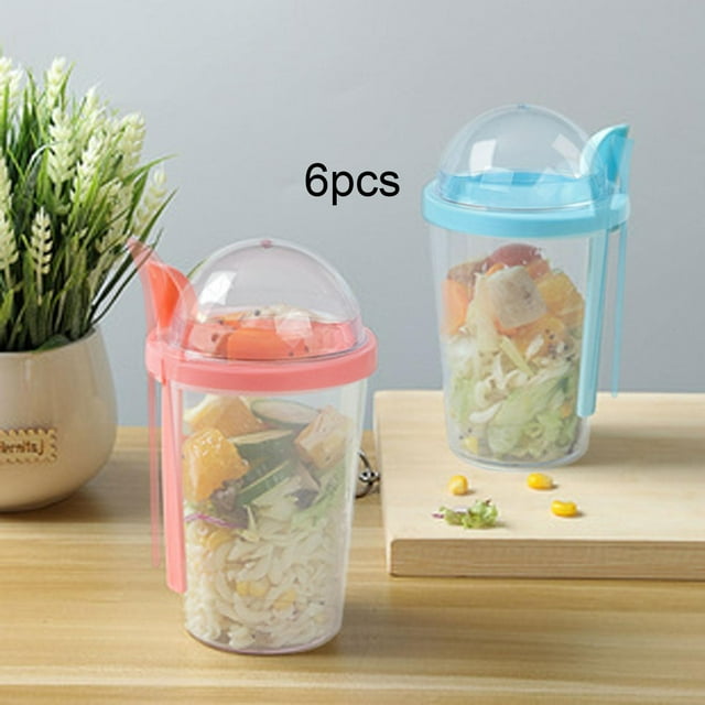 6 vasos para yogur y ensalada, recipientes para cereales, vasos para desayuno adelgazantes, pequeños recipientes para guardar durante noche