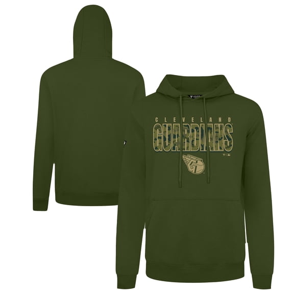 Men's Levelwear Green Cleveland Guardians Podium Protect Pullover Hoodie