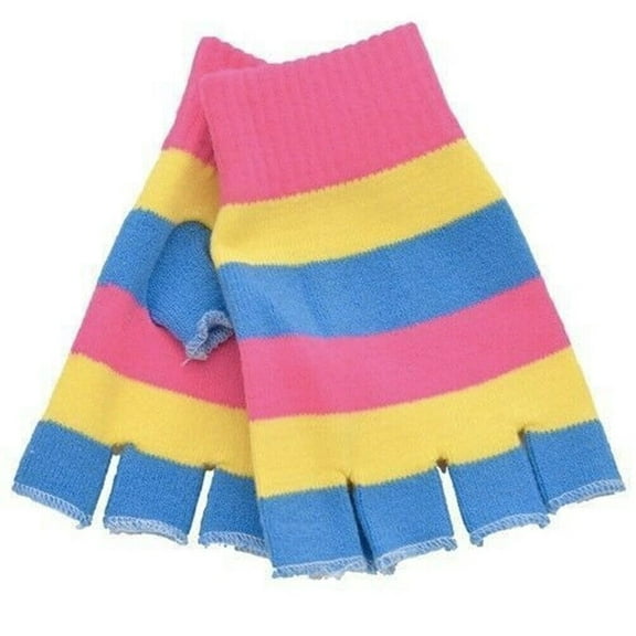 Pride Shack - Pansexual Pride Fingerless Gloves - LGBTQ Pan Pride Apparel