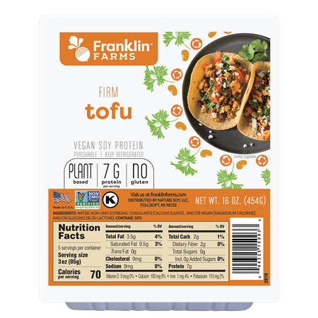 Franklin Farms Refrigerated Vegan Soy Protein Firm Tofu, 16 oz