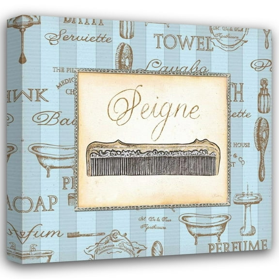 Charlene Audrey 36x36 Gallery Wrapped Canvas Wall Art Titled - Bleu Beaute Feminine I