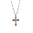 thumbnail image 2 of Rainbow Cross Pendant Necklace Colorful Shiny Rhinestones Charm Necklace Dainty Faith Cross Pendant Necklace Faith Christian Costume Accessories Jewelry for Women(A), 2 of 7