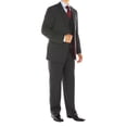 thumbnail image 2 of Mens Side Vent 3-piece Charcoal Cotton Modern Fit Suit DTI, 2 of 7