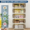 thumbnail image 4 of 5 Tier Plastic Storage Bins with Lid 48QT, Stackable Storage Containers with Wheels, Folding Storage Boxes, with Magnetic Doors for Home,Office, Dorm Room, 4 of 8