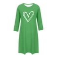 thumbnail image 5 of Sakmal Womens Moo Moo Nightgown Long Sleeve Heart Print Mumu Dress Summer Crew Neck Ladies Nightgown XL, 5 of 7